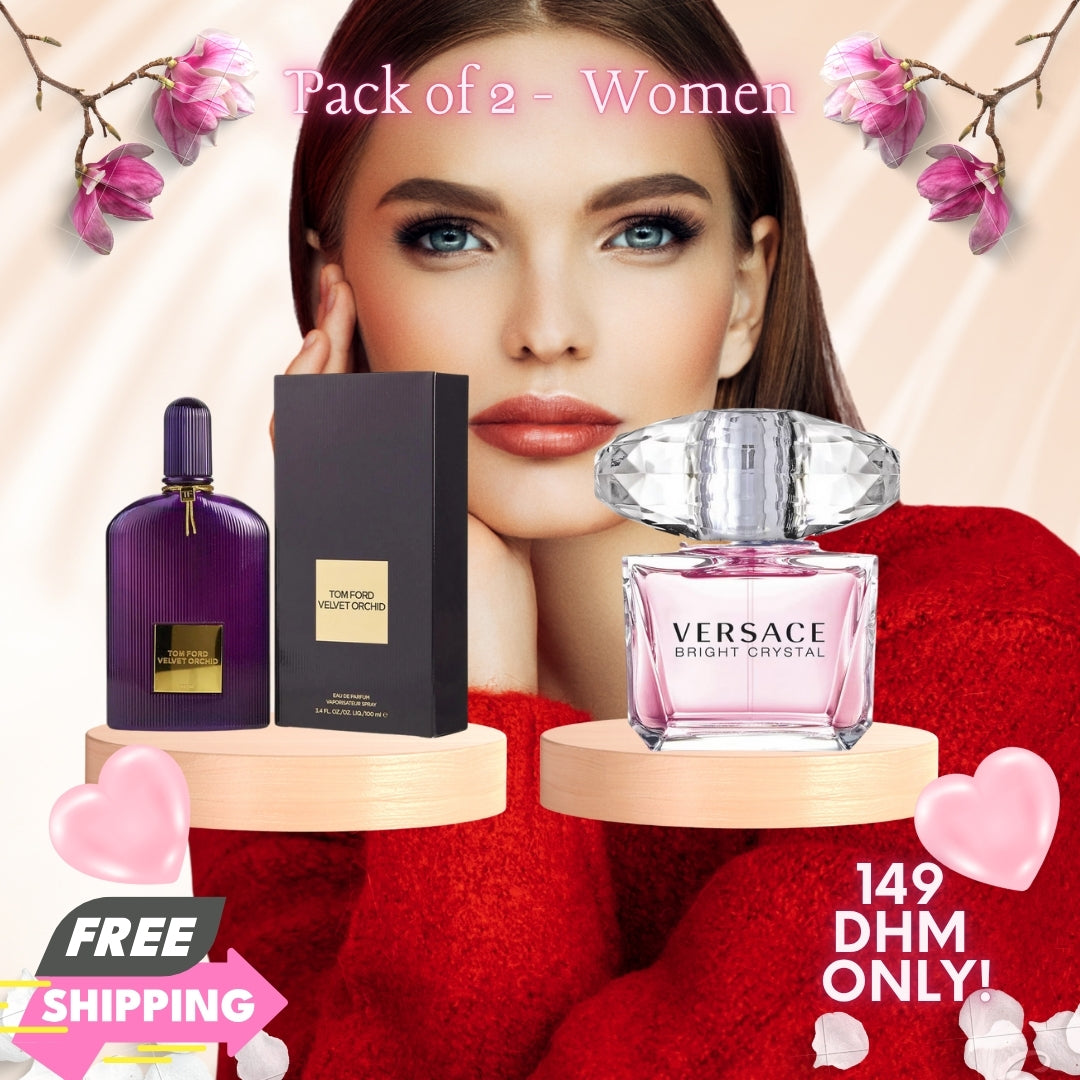 Pack of 2 - Women (Versace Bright Crystal + Tom Ford Velvet Orchid)