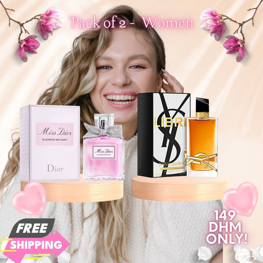 Pack of 2 - Women (Miss Dior Blooming Bouquet + YSL Libre Intense)