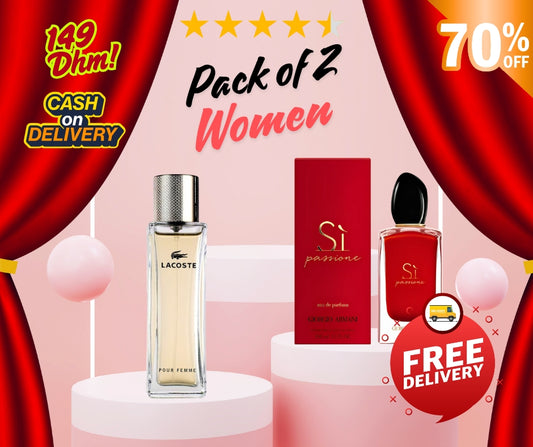 Pack of 2 - Women (Lacoste Pour Femme + Giorgio Armani Si Passione)