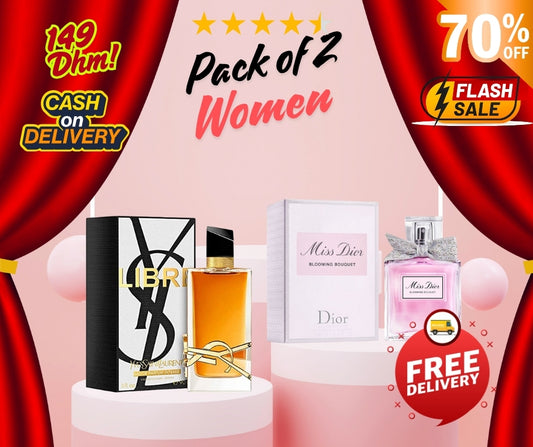 Pack of 2 - Women (Miss Dior Blooming + YSL Libre Intense)